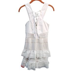 Luxxel Guipure Tiered White Dress M